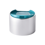 24/410 PP with an aluminum collar disc top cap for hair care, household care and personal care packaging, front view