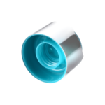24/410 PP with an aluminum collar disc top cap for hair care, household care and personal care packaging, bottom view