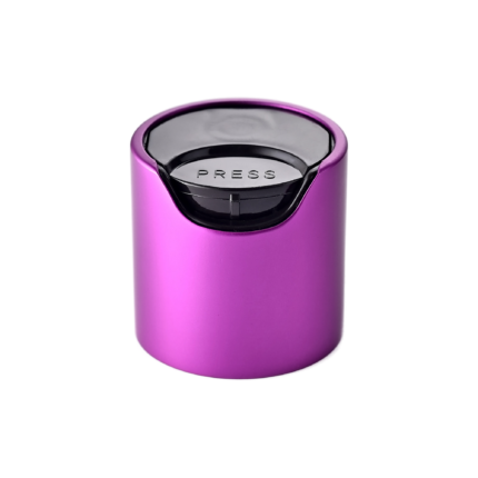 28/410 PP with an aluminum collar disc top cap for hair care, household care and personal care packaging, back view