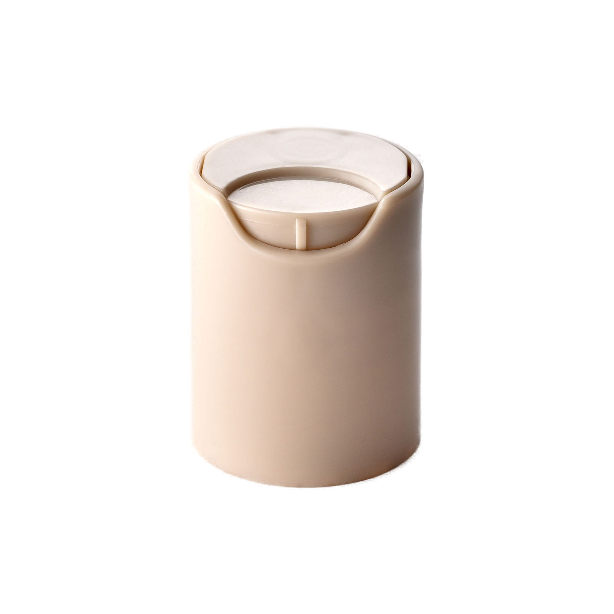 Q28-02-1 28/415 PP disc top cap for hair care, household care and personal care packaging, back view