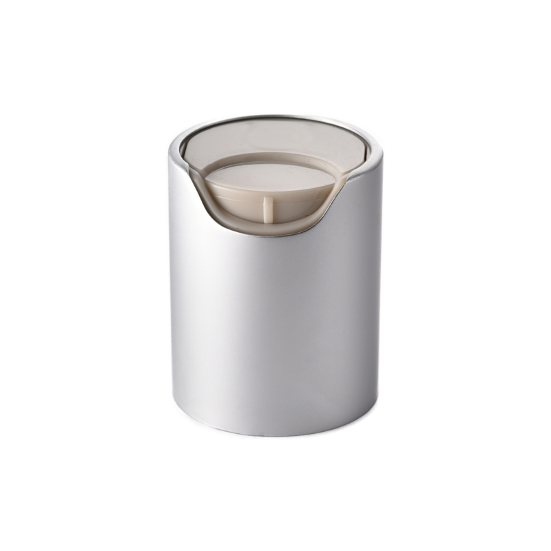 28/415 PP with an aluminum collar disc top cap for hair care, household care and personal care packaging, back view