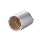 28/415 PP with an aluminum collar disc top cap for hair care, household care and personal care packaging, bottom view