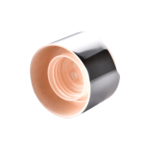 28/410 PP with an aluminum collar disc top cap for hair care, household care and personal care packaging, bottom view
