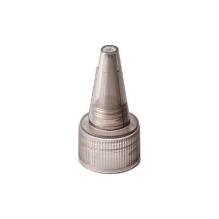 20/410 PP nozzle cap for hair care and personal care packaging, front view with nozzle closed