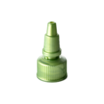 20/410 PP and PE nozzle cap for hair care and personal care packaging, front view with nozzle open