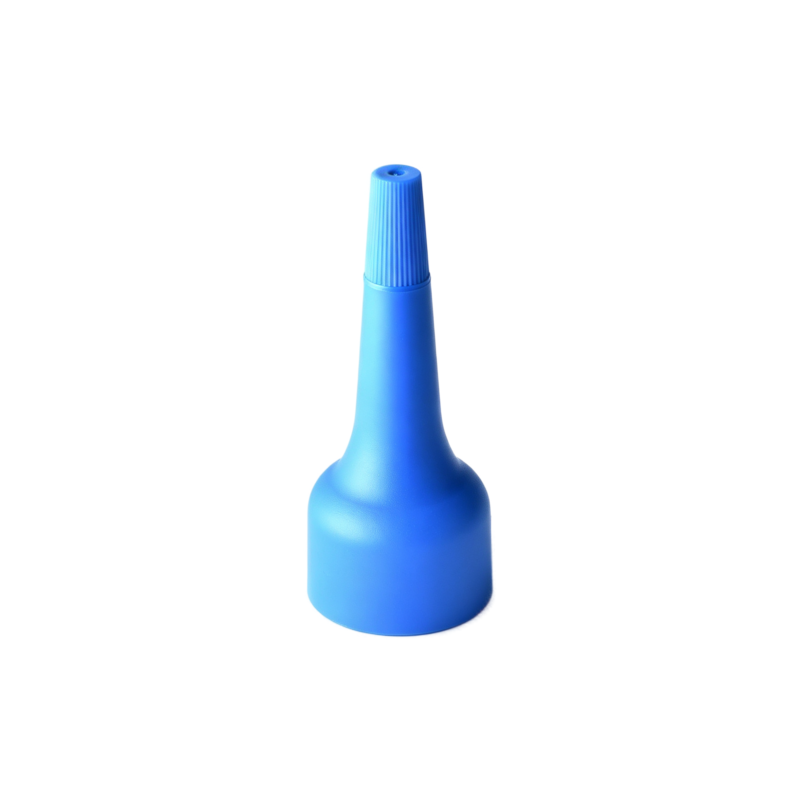 20/410 PP nozzle cap for hair care and personal care packaging, front view with nozzle closed