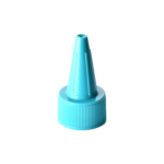 24/410 PP nozzle cap for hair care and personal care packaging, front view with nozzle closed