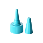24/410 PP nozzle cap for hair care and personal care packaging, front view with nozzle open
