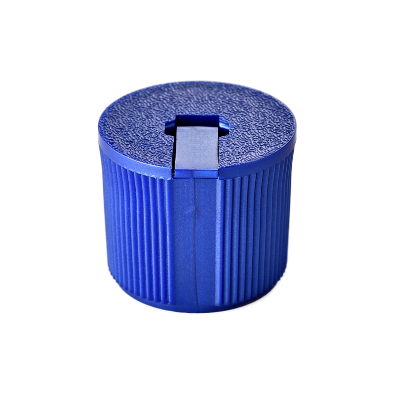 24/415 PP and PE nozzle cap for hair care, household care and personal care packaging, front view with nozzle closed