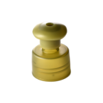 24/410 PP and PE push pull cap for household care packaging, front view with pull spout open