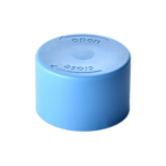 24/410 PP nozzle cap for hair care and personal care packaging, front view with nozzle closed