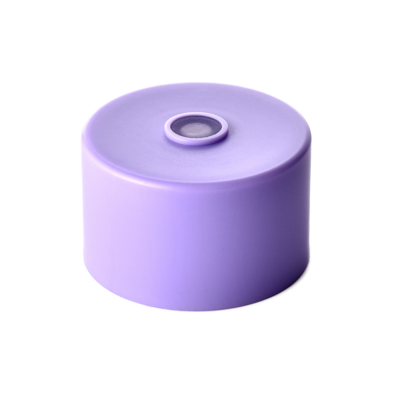 24/410 PP nozzle cap for hair care and personal care packaging, front view with nozzle closed