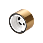 24/410 PP with an aluminum collar nozzle cap for hair care and personal care packaging, bottom view