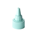 24/410 PP nozzle cap for hair care and personal care packaging, front view with nozzle closed