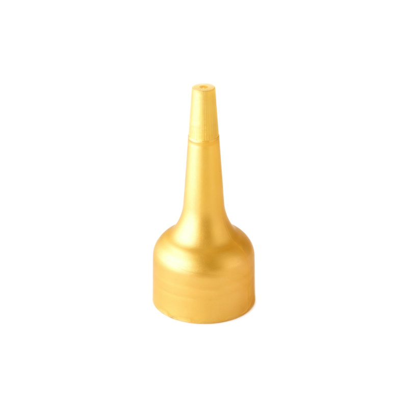 24/410 PP nozzle cap for hair care and personal care packaging, front view with nozzle closed