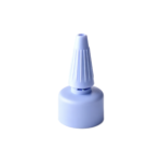 24/410 PP and PE nozzle cap for hair care and personal care packaging, front view with nozzle open