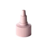 24/410 PP and PE nozzle cap for hair care and personal care packaging, front view with nozzle closed