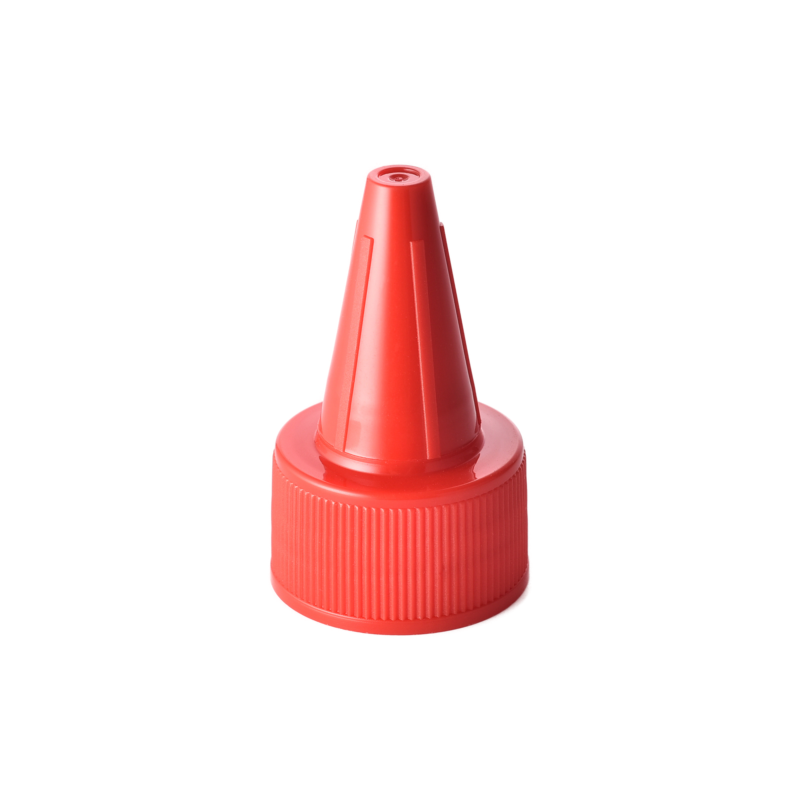 28/410 PP nozzle cap for hair care and personal care packaging, front view with nozzle closed