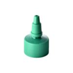 28/410 PP and PE nozzle cap for food and condiment, hair care and personal care packaging, front view with nozzle open