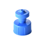 28/410 PP and PE push pull cap for household care packaging, front view with pull spout open