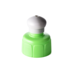 28/410 PP and PE push pull cap for household care packaging, front view with pull spout open