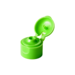18/410 PP flip top cap for hair care and personal care packaging, front view open