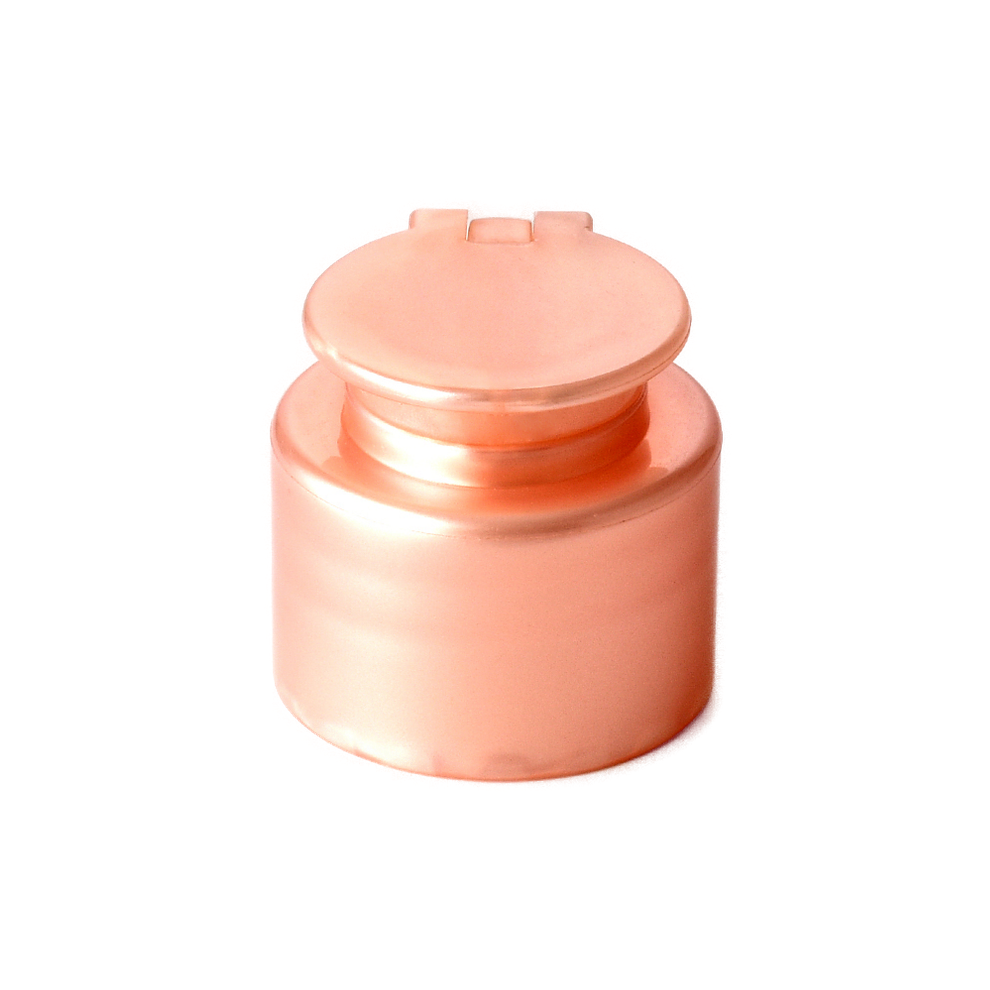 T20-02-1_clean 20/410 PP flip top cap for hair care and personal care packaging, front view closed