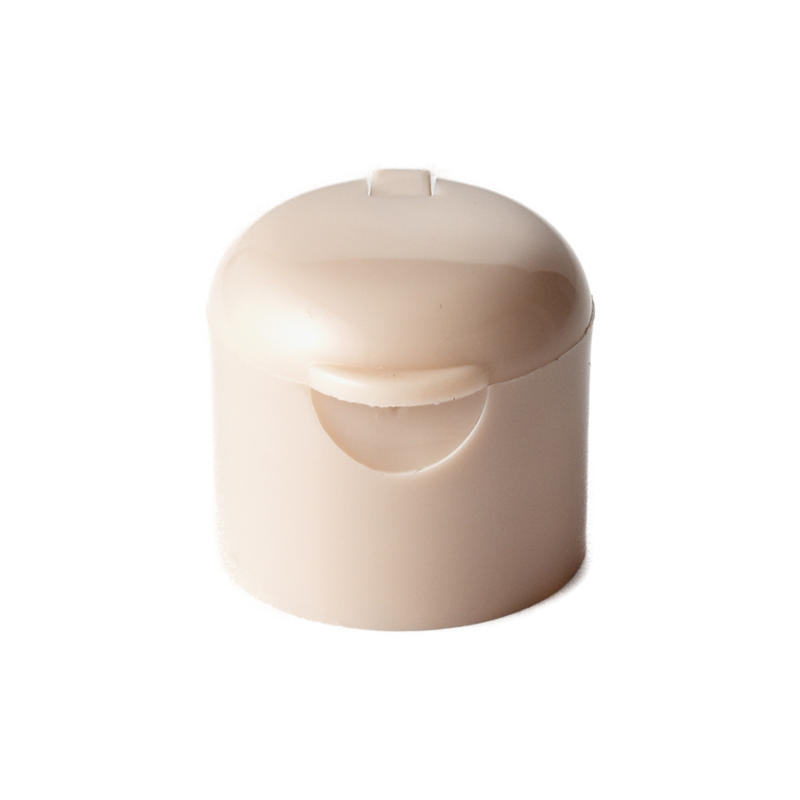 20/410 PP flip top cap for hair care and personal care packaging, front view closed