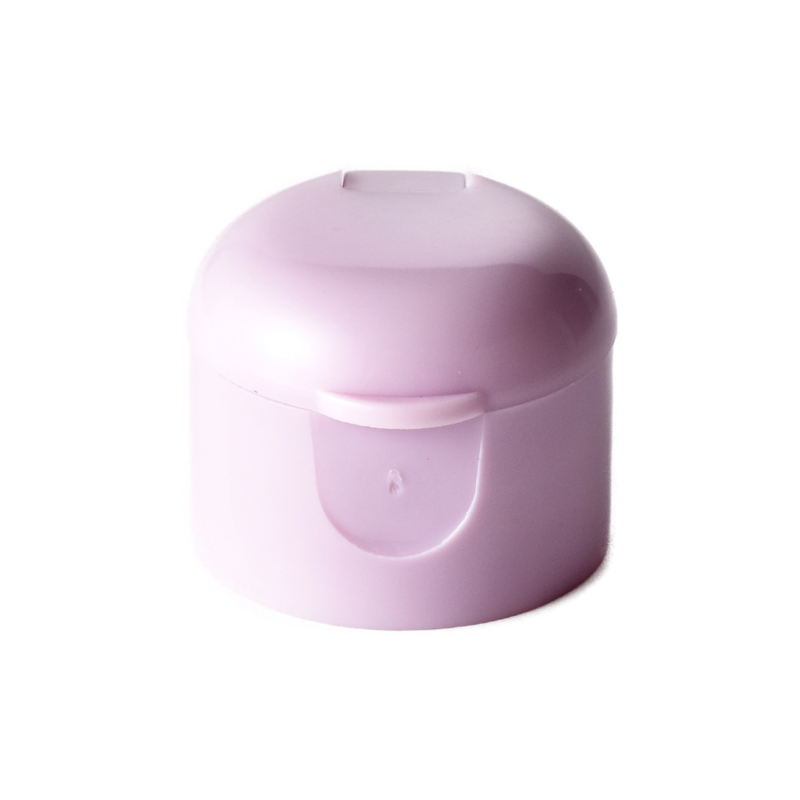 24/410 PP flip top cap for hair care and personal care packaging, front view closed