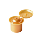 24/415 PP flip top cap for hair care and personal care packaging, front view open