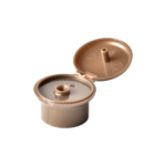 24/410 PP flip top cap for hair care and personal care packaging, front view open