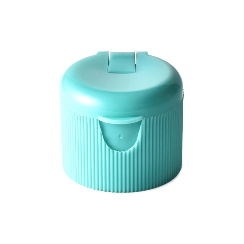 24/410 PP flip top cap for hair care and household care packaging, front view closed