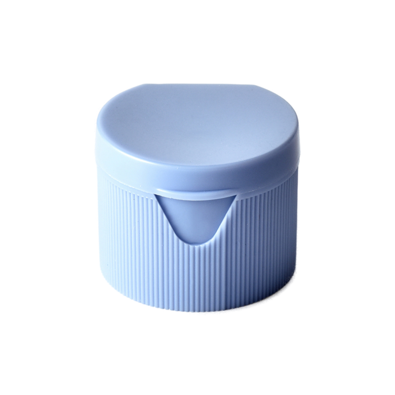 24/410 PP flip top cap for hair care and household care packaging, front view closed