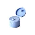 24/410 PP flip top cap for hair care and household care packaging, front view open