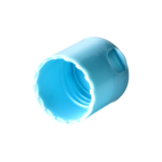 24/415 PP flip top cap for hair care and household care packaging, bottom view