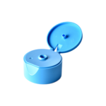 24/410 PP flip top cap for hair care and household care packaging, front view open