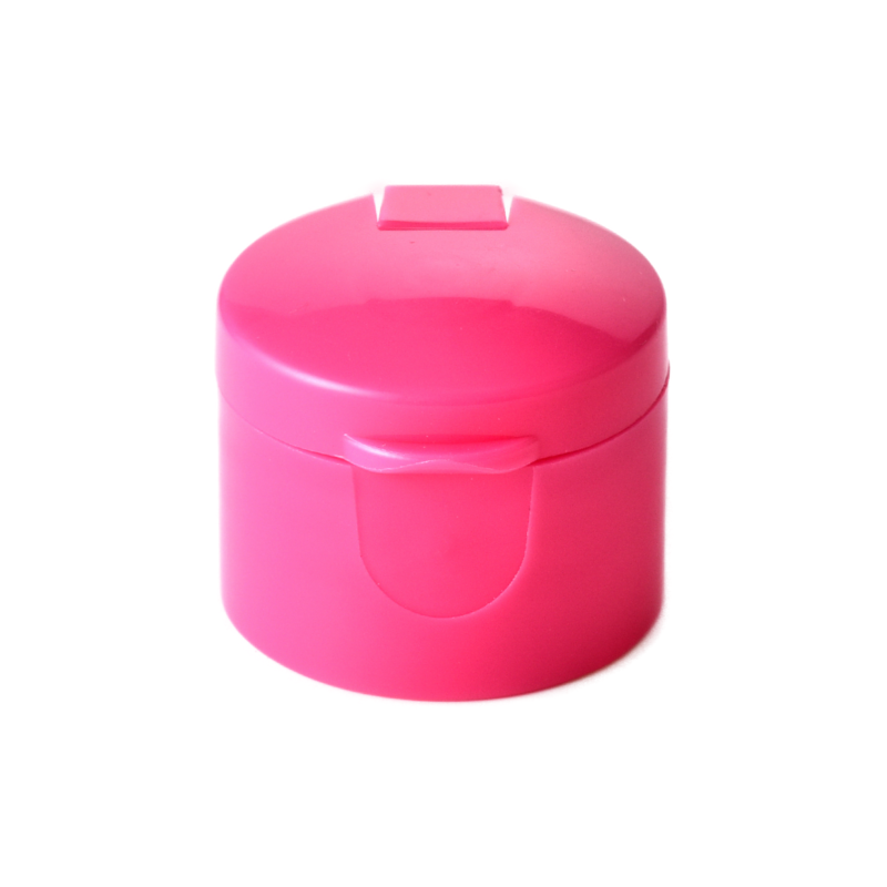 24/410 PP flip top cap for hair care and household care packaging, front view closed