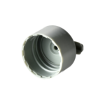 28/410 PP flip top cap for hair care and personal care packaging, bottom view