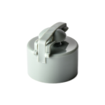 28/410 PP flip top cap for hair care and personal care packaging, back view