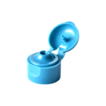 28/410 PP flip top cap for hair care and personal care packaging, front view open