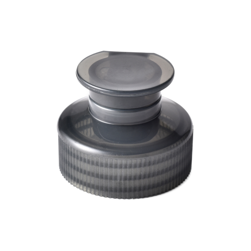 28/400 PP flip top cap for hair care and personal care packaging, front view closed