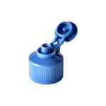 28/410 PP flip top cap for hair care and personal care packaging, front view open