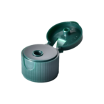 28/410 PP flip top cap for hair care and household care packaging, front view open