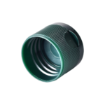 28/410 PP flip top cap for hair care and household care packaging, bottom view