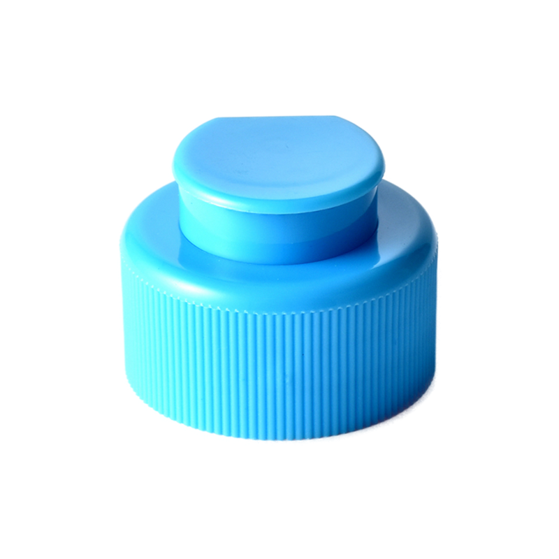 28/410 PP flip top cap for hair care and household care packaging, front view closed