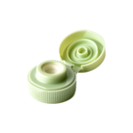 31/400 PP and TPE silicone valve cap for food and condiment, personal care and household care packaging, front view open