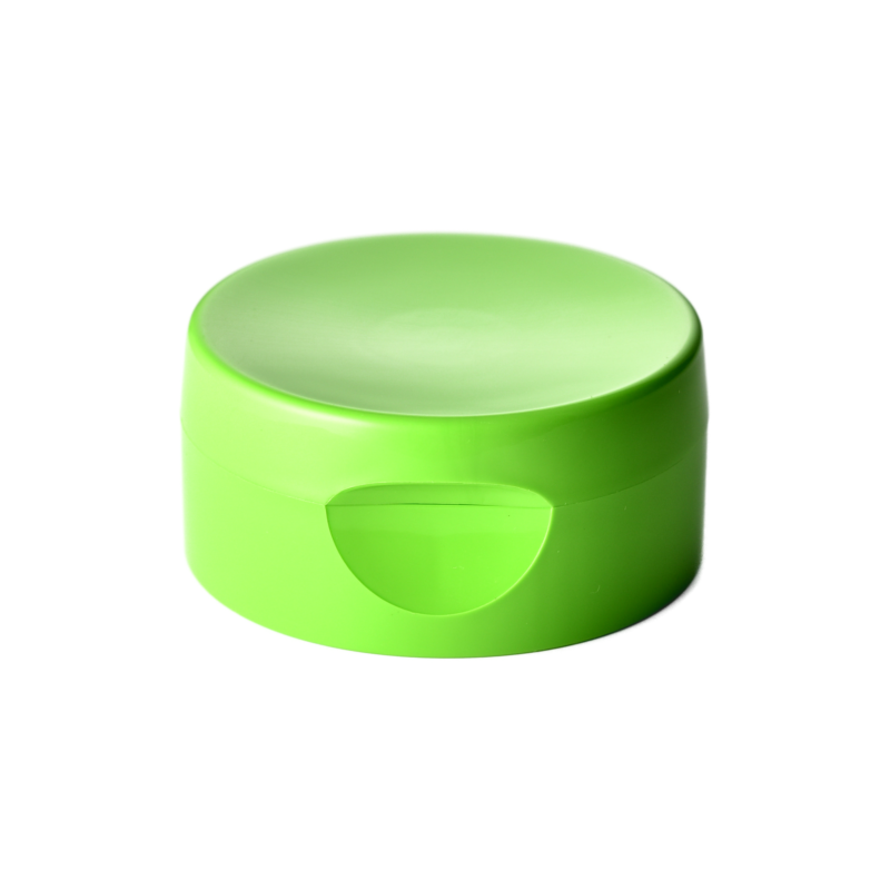33/400 PP and TPE silicone valve cap for food and condiment, personal care and household care packaging, front view closed
