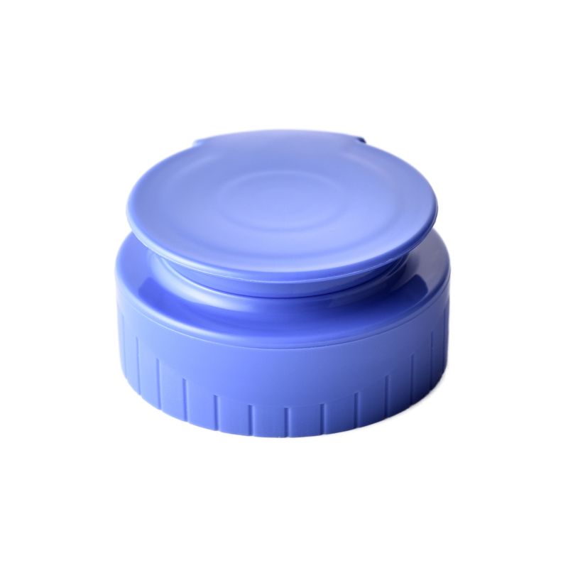 38/400 PP and TPE silicone valve cap for food and condiment, personal care and household care packaging, front view closed