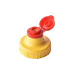 38/400 PP and TPE silicone valve cap for food and condiment, personal care and household care packaging, front view open