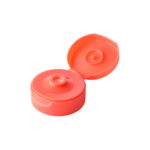 38/400 PP and TPE silicone valve cap for food and condiment, personal care and household care packaging, front view open